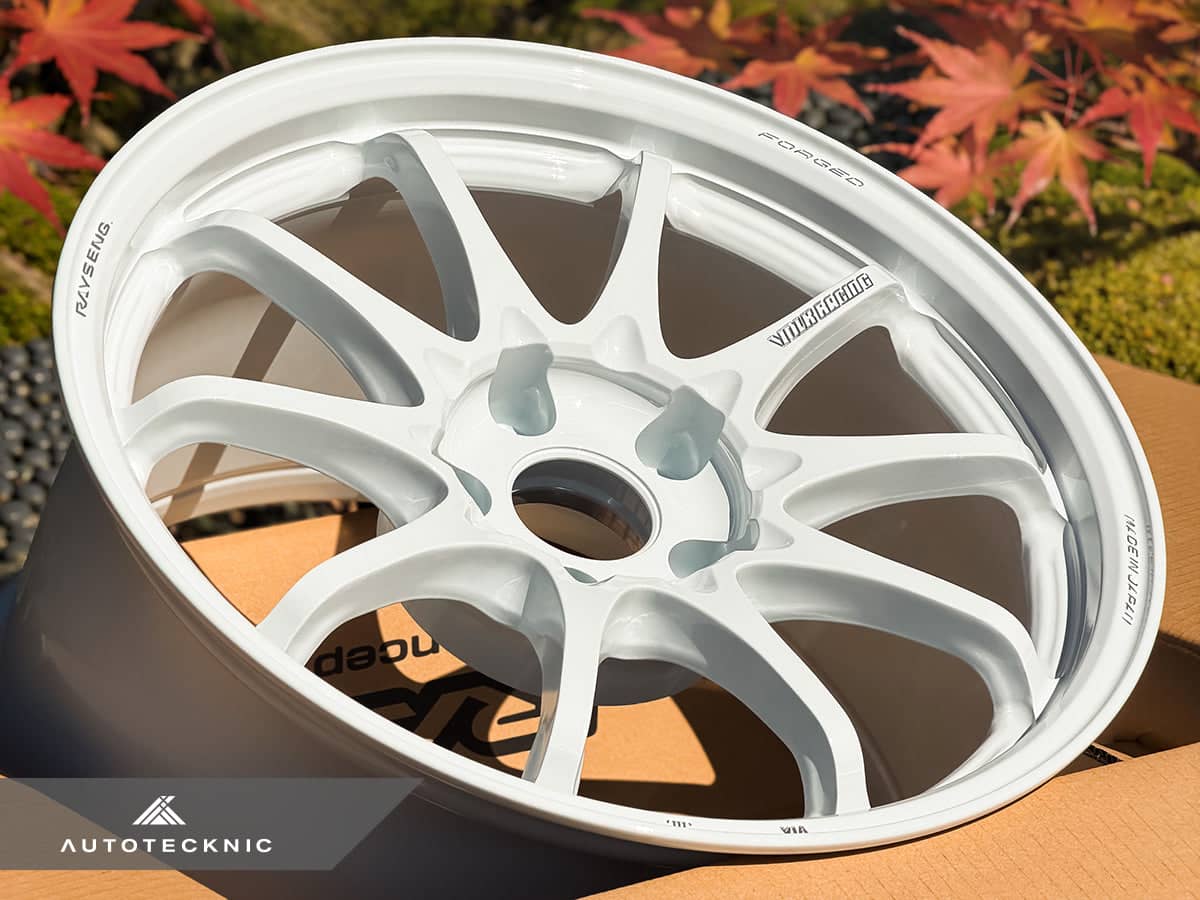 Kies-Motorsports AutoTecknic USA Volk Racing CE28N+ 17x10 +44 5x114.3 Dash White (Set of 4)