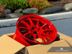 Kies-Motorsports AutoTecknic USA Volk Racing CE28N+ 18x9.5 +38 5x114.3 Red (Set of 4)