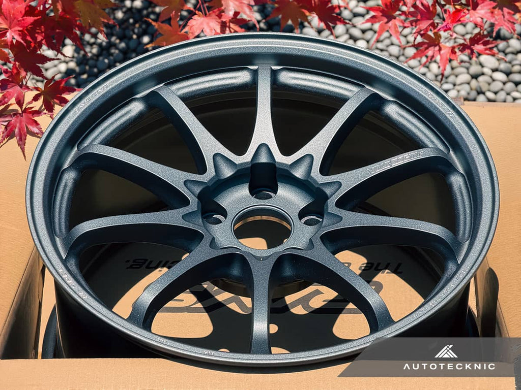 Kies-Motorsports AutoTecknic USA Volk Racing CE28N+ M-Spec 18x9.5 +38 5x114.3 Blast Gunmetal (Set of 4)