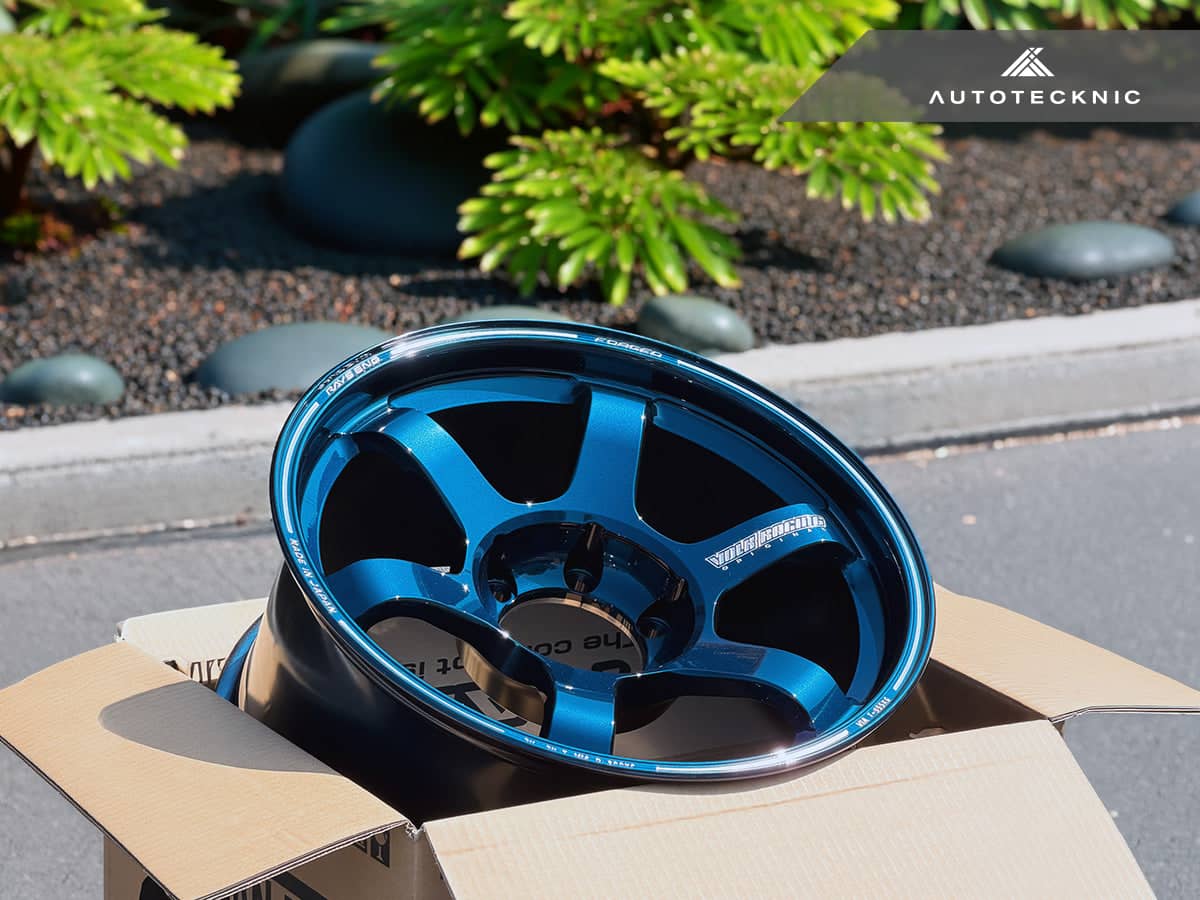 Kies-Motorsports AutoTecknic USA Volk Racing TE37 Large PCD Progressive Model II 18x9 +0 6x139.7 Mag Blue (Set of 4)