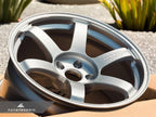 Kies-Motorsports AutoTecknic USA Volk Racing TE37 Saga S-Plus 18x9.5 +22 5x114.3 Diamond Silver - GR Corolla / EVO (Set of 4)