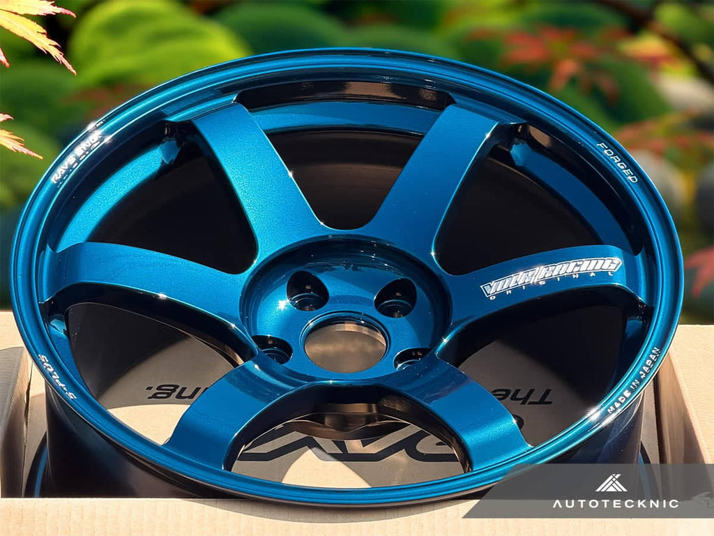 Kies-Motorsports AutoTecknic USA Volk Racing TE37 Saga S-Plus 18x9.5 +22 5x114.3 Mag Blue - GR Corolla / EVO (Set of 4)