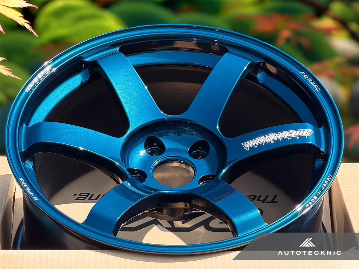 Kies-Motorsports AutoTecknic USA Volk Racing TE37 Saga S-Plus 18x9.5 +22 5x114.3 Mag Blue - GR Corolla / EVO (Set of 4)