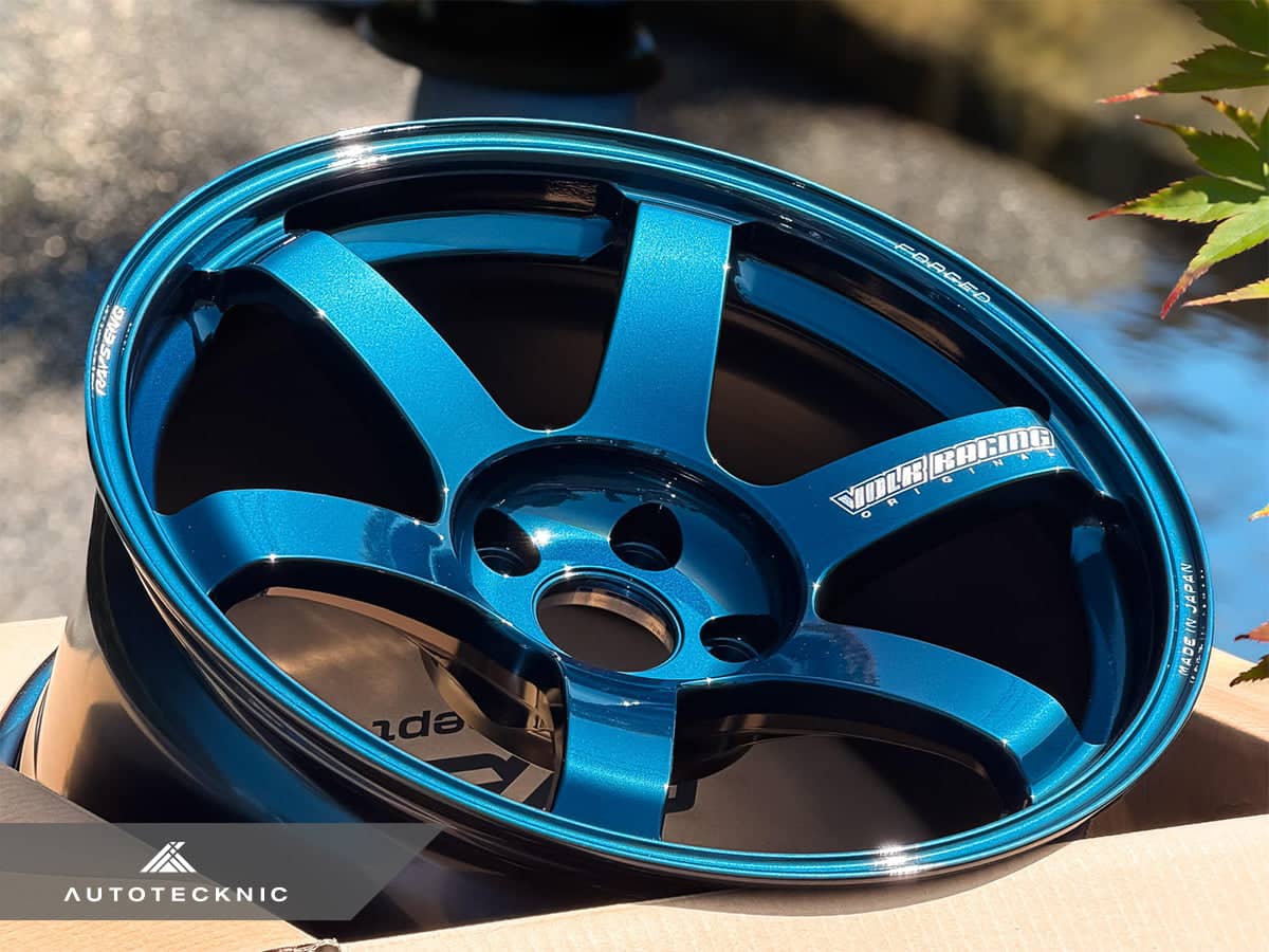 Kies-Motorsports AutoTecknic USA Volk Racing TE37 Saga S-Plus 18x9.5 +22 5x114.3 Mag Blue - GR Corolla / EVO (Set of 4)