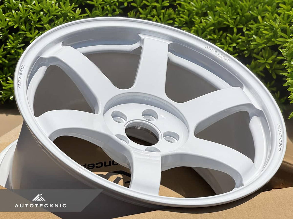 Kies-Motorsports AutoTecknic USA Volk Racing TE37 Saga SL 17x9.5 +45 5x100 Dash White - GR86 / BRZ / FRS (Set of 4)