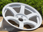 Kies-Motorsports AutoTecknic USA Volk Racing TE37 Saga SL 17x9.5 +45 5x100 Dash White - GR86 / BRZ / FRS (Set of 4)