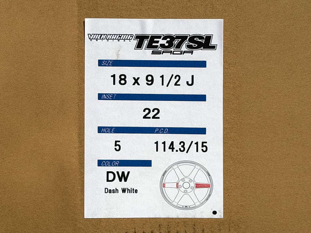 Kies-Motorsports AutoTecknic USA Volk Racing TE37 Saga SL 18x9.5 5x114.3 +22 Dash White (Set of 4)