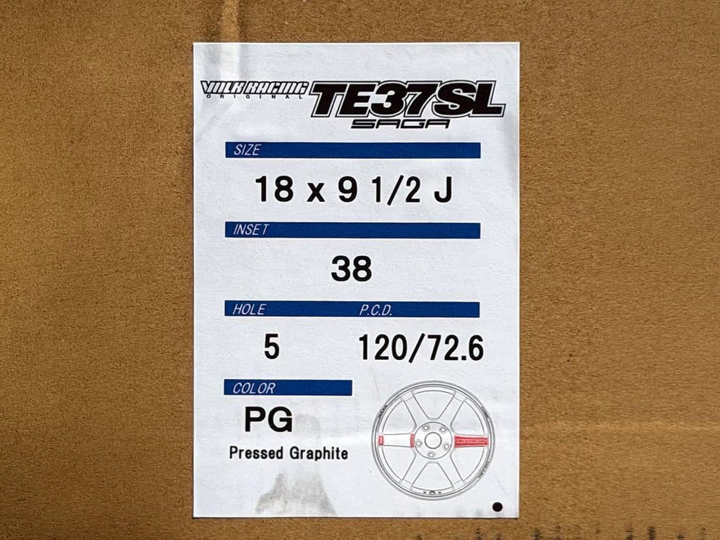 Kies-Motorsports AutoTecknic USA Volk Racing TE37 Saga SL 18x9.5 5x120 +38 Pressed Graphite (Set of 4)
