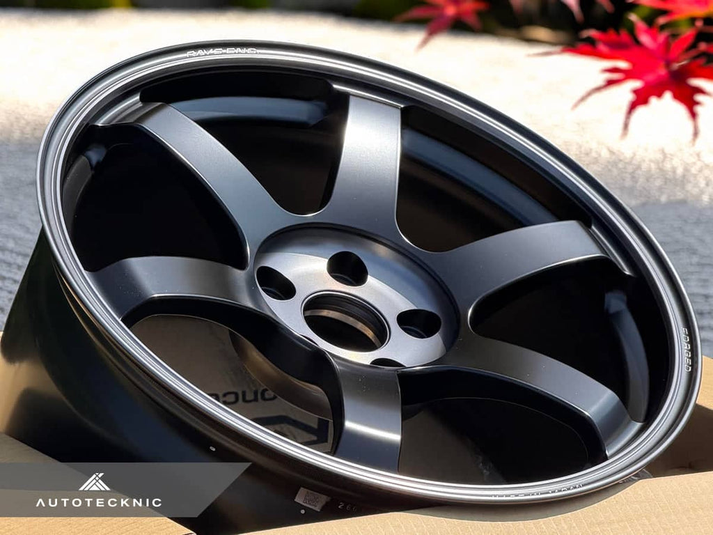 Kies-Motorsports AutoTecknic USA Volk Racing TE37 Saga SL M-Spec 18x9.5 +39 5x114.3 Pressed Black (Set of 4)