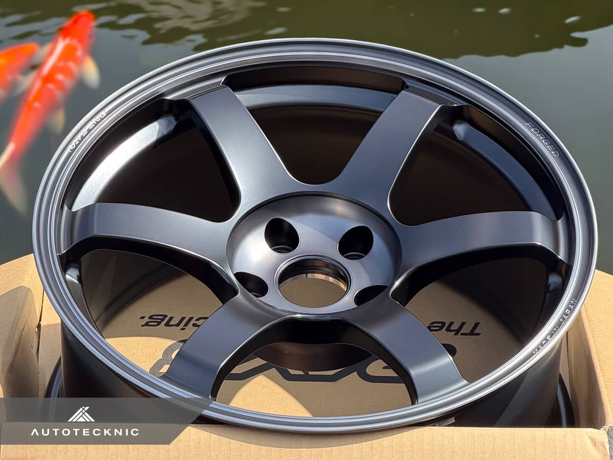 Kies-Motorsports AutoTecknic USA Volk Racing TE37 Saga SL M-Spec 18x9.5 5x114.3 +22 Pressed Black (Set of 4)