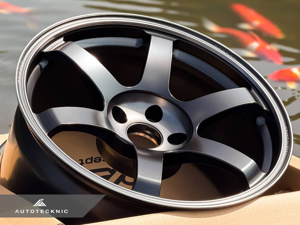 Kies-Motorsports AutoTecknic USA Volk Racing TE37 Saga SL M-Spec 18x9.5 5x114.3 +22 Pressed Black (Set of 4)