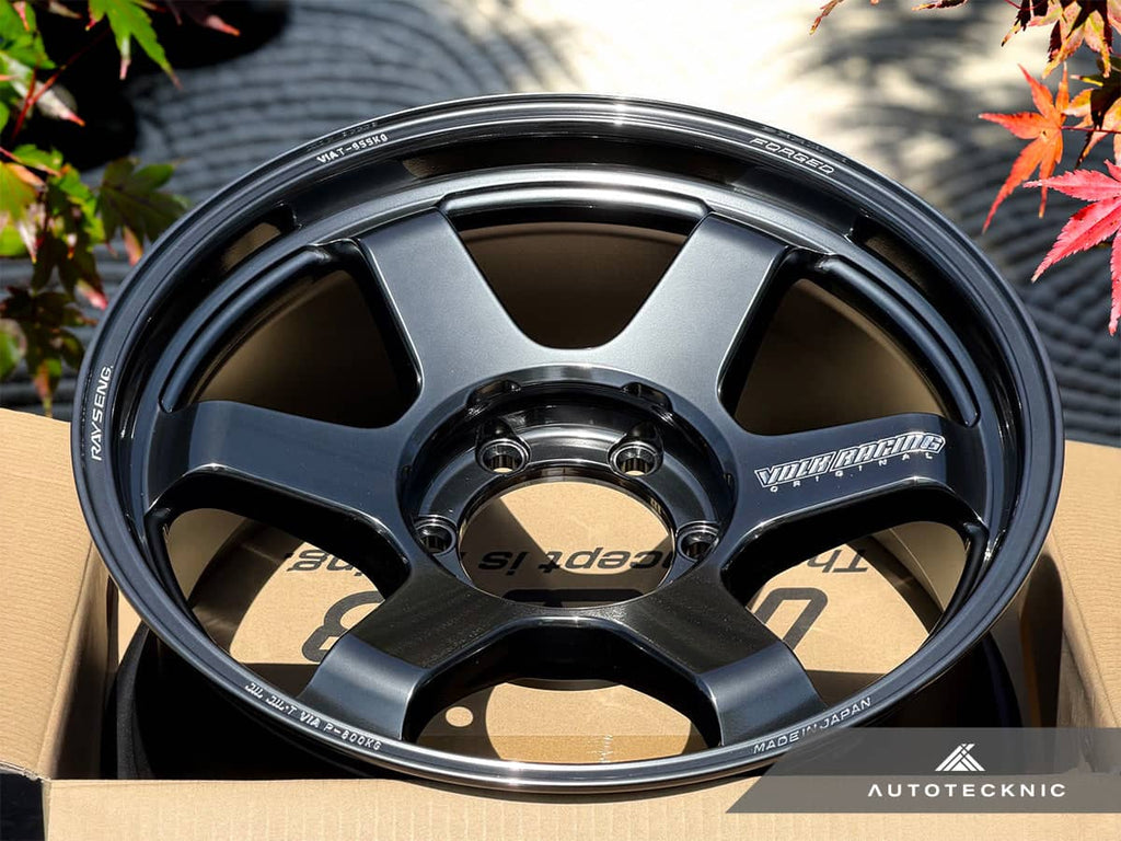 Kies-Motorsports AutoTecknic USA Volk Racing TE37 Ultra Large PCD M-Spec 18x9 +15 6x139.7 Shining Black Metal (Set of 4)