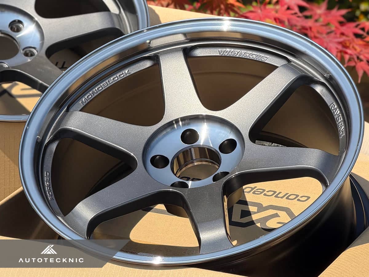 Kies-Motorsports AutoTecknic USA Volk Racing TE37SL 19x9.5 +22 / 19x10.5 +35 5x112 Pressed Graphite - A90 Supra / BMW G2x (Set of 4)