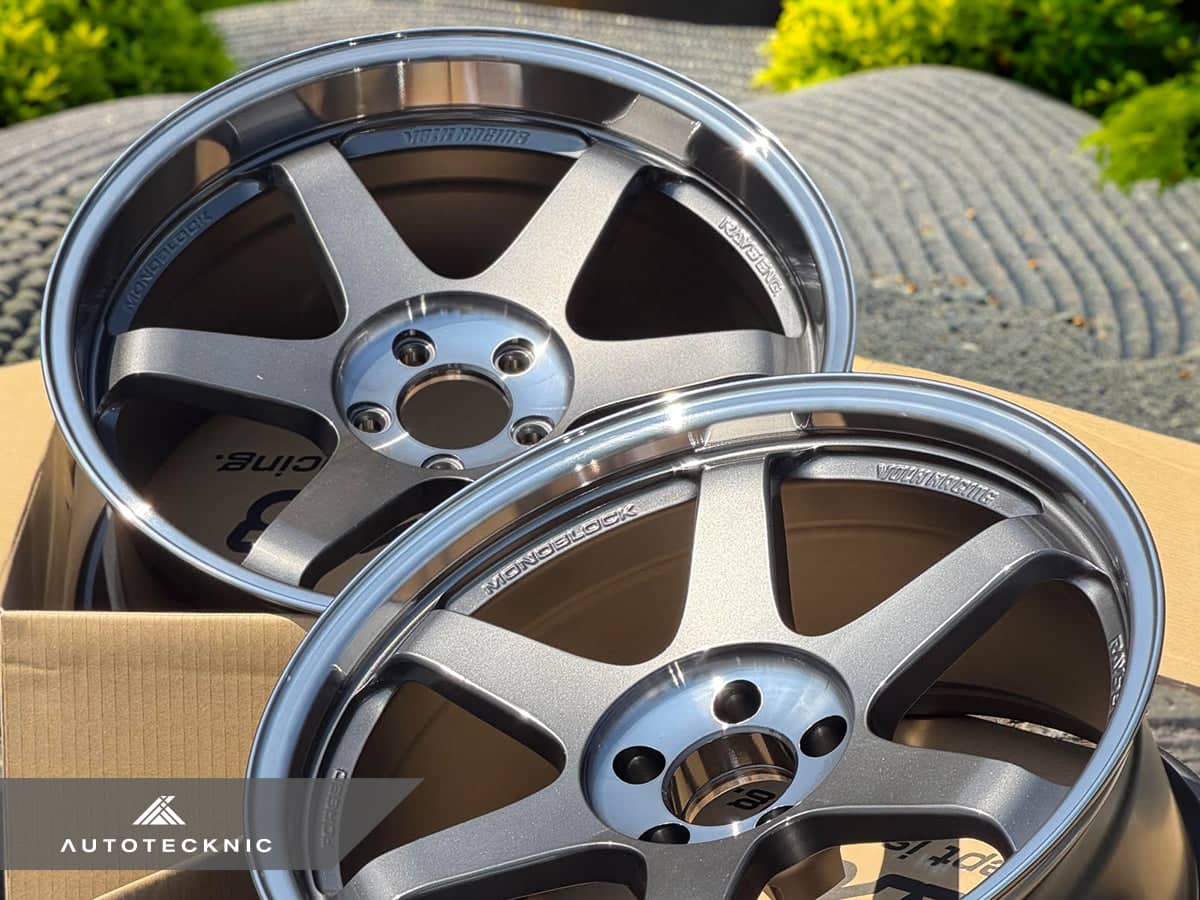 Kies-Motorsports AutoTecknic USA Volk Racing TE37SL 19x9.5 +22 / 19x10.5 +35 5x112 Pressed Graphite - A90 Supra / BMW G2x (Set of 4)