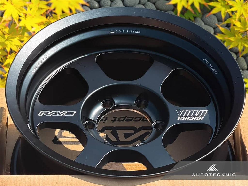 Kies-Motorsports AutoTecknic USA Volk Racing TE37XT Black Shadow LTD 17x8.5 -10 6x139.7 Matte Translucent Black - 6-Lug Toyota / Lexus Truck (Set of 4)