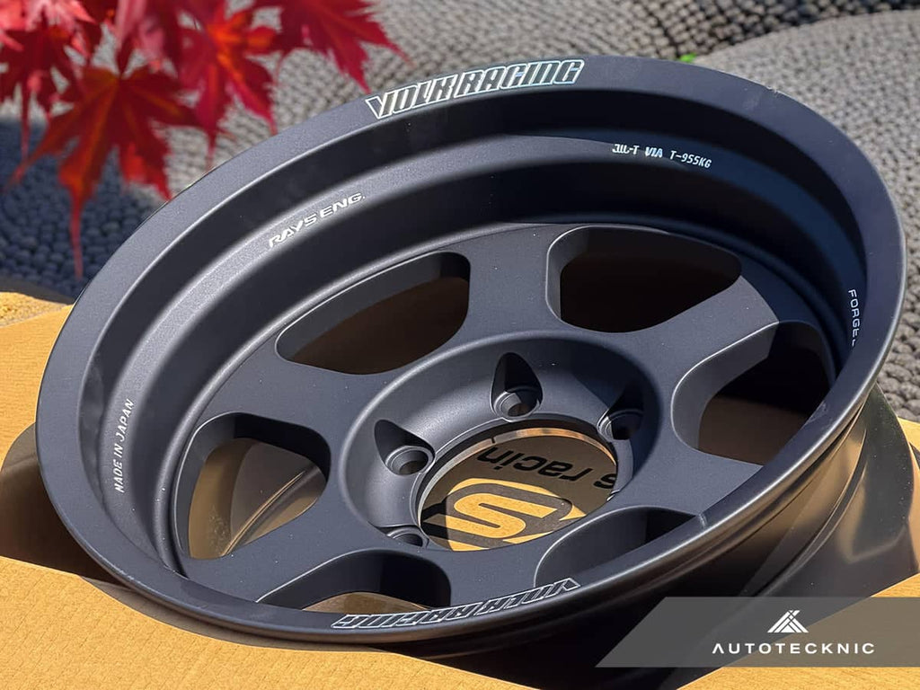 Kies-Motorsports AutoTecknic USA Volk Racing TE37XT M-Spec 17x8.5 -10 6x139.7 Blast Black - 6-Lug Truck / 4x4 (Set of 4)