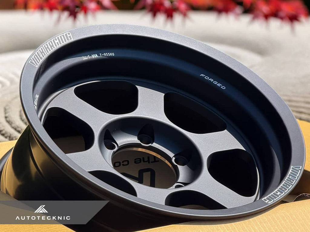 Kies-Motorsports AutoTecknic USA Volk Racing TE37XT M-Spec 17x8.5 -10 6x139.7 Blast Black - 6-Lug Truck / 4x4 (Set of 4)