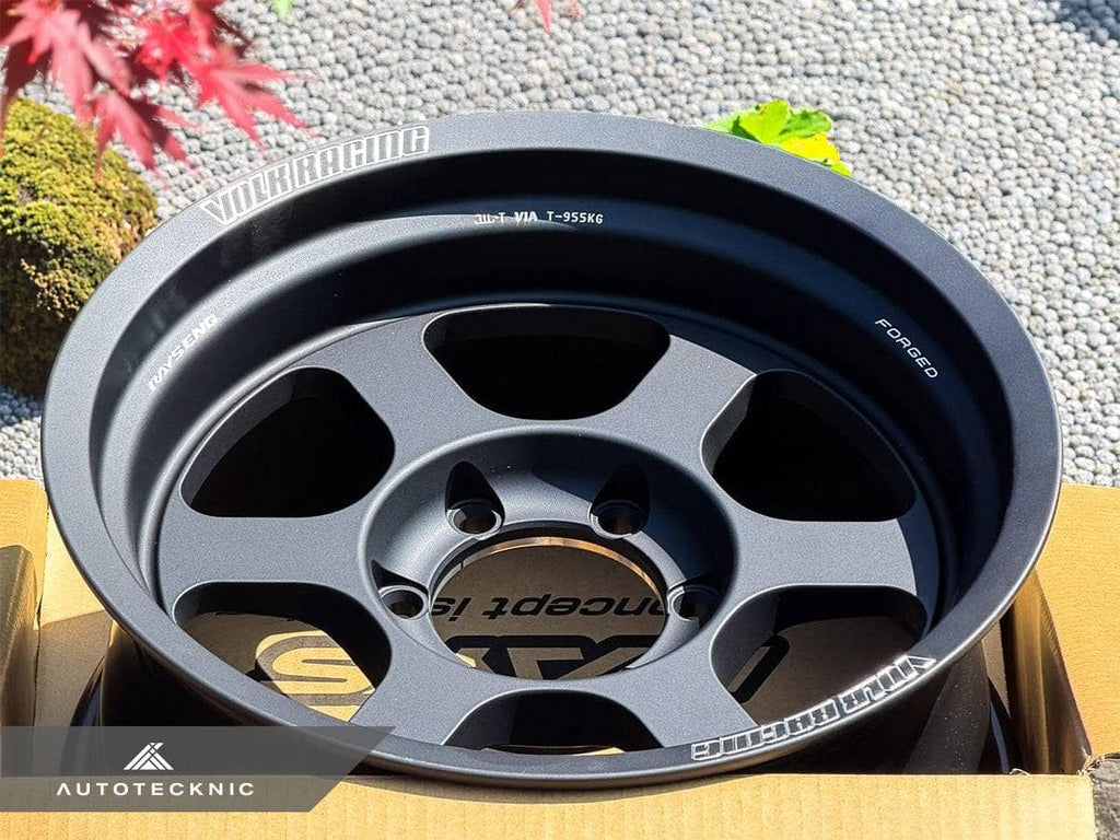Kies-Motorsports AutoTecknic USA Volk Racing TE37XT M-Spec 17x8.5 -10 6x139.7 Blast Black - 6-Lug Truck / 4x4 (Set of 4)