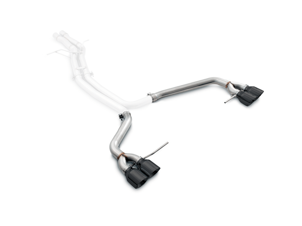 Kies Motorsports — AWE Macan exhaust pipe detail — mandrel-bent T304 stainless steel tubing