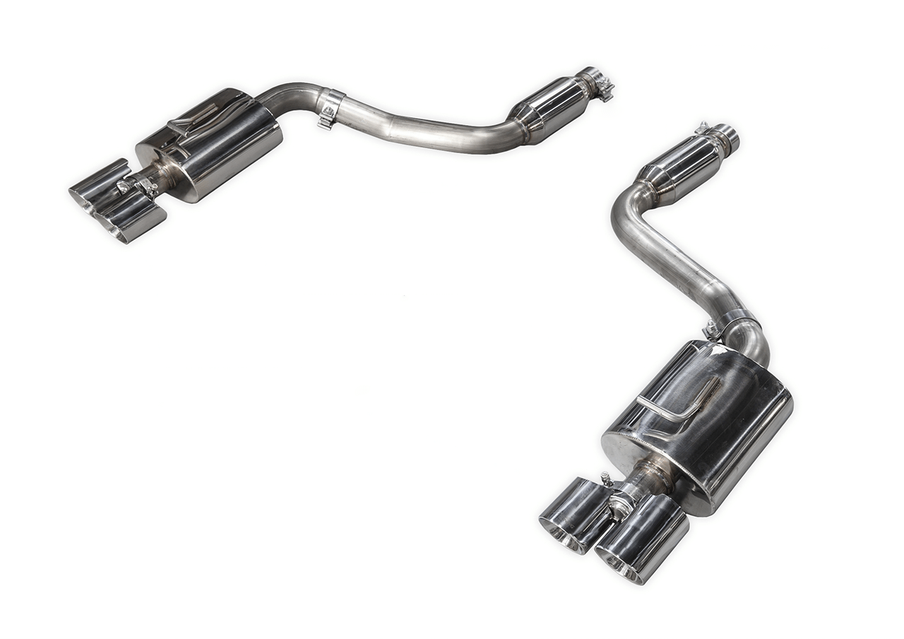 Kies Motorsports — AWE Exhaust Suite for Porsche 970 Panamera 2 and 4 — full system with chrome silver tips on white background Main image