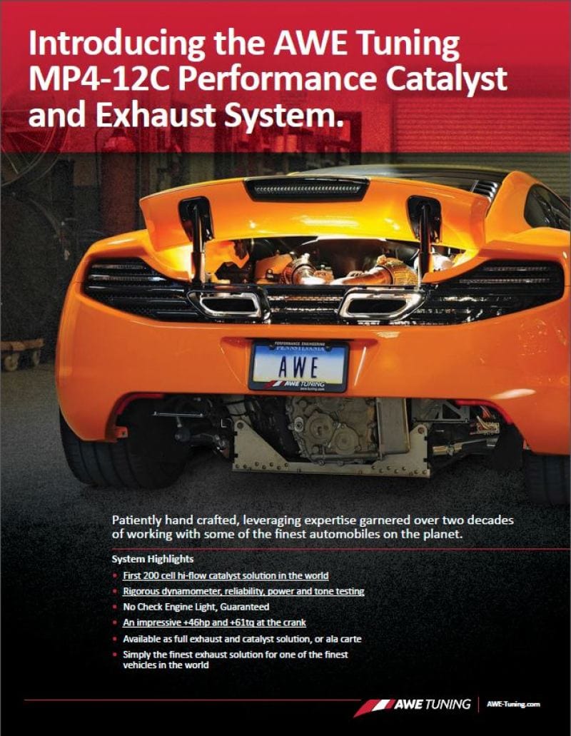 Kies-Motorsports AWE Tuning AWE Tuning McLaren MP4-12C Performance Exhaust - Black Tips