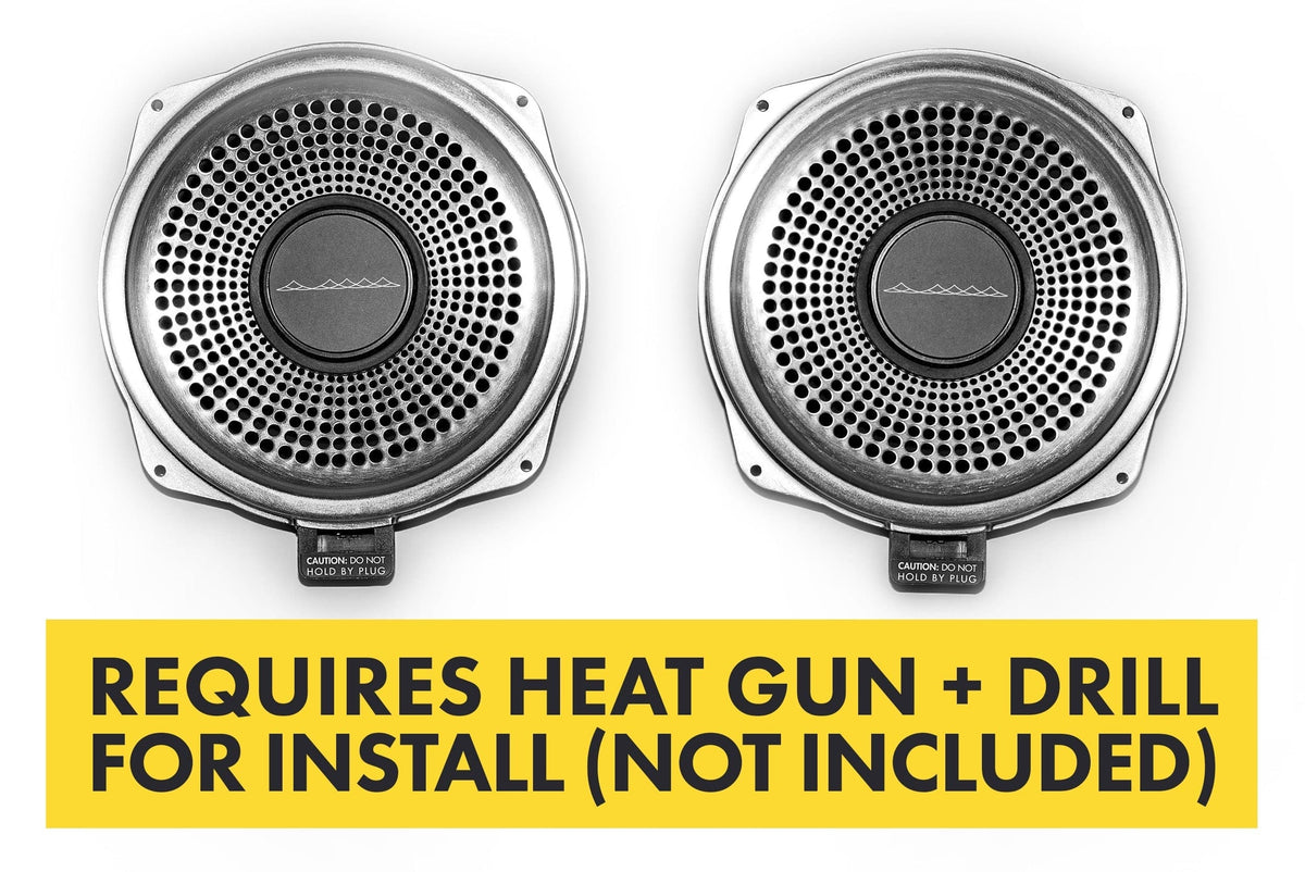 Kies-Motorsports Bavsound LLC Bavsound Ghost Underseat Subwoofers for BMW, V2, 4 Ohm, Pair [REQUIRES HEAT GUN & DRILL]