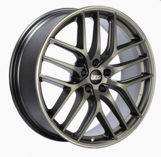 Kies-Motorsports BBS BBS CC-R 19x8.5 5x112 ET30 Satin Platinum Polished Rim Protector Wheel -82mm PFS/Clip Required