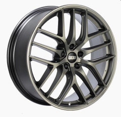 Kies-Motorsports BBS BBS CC-R 19x8 5x112 ET44 Satin Platinum Polished Rim Protector Wheel - 82mm PFS Required