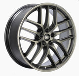 Kies-Motorsports BBS BBS CC-R 19x9 5x112 ET42 Satin Platinum Polished Rim Protector Wheel -82mm PFS/Clip Required