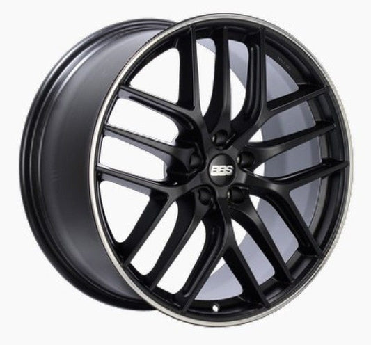 Kies-Motorsports BBS BBS CC-R 20x9 5x120 ET25 Satin Black Polished Rim Protector Wheel -82mm PFS/Clip Required