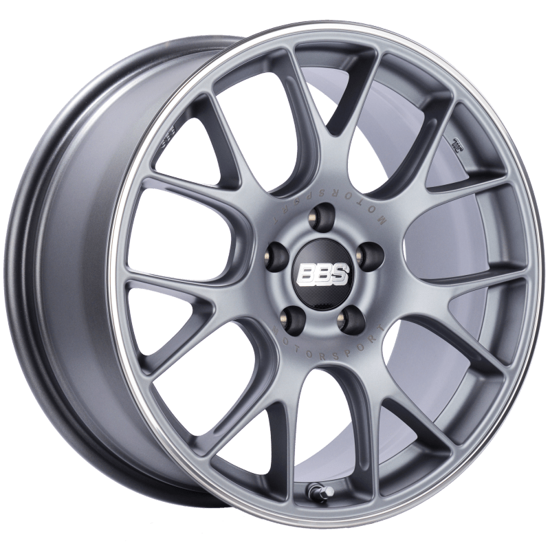 Kies-Motorsports BBS BBS CH-R 18x8.5 5x112 ET38 Satin Titanium Polished Rim Protector Wheel -82mm PFS/Clip Required Main image