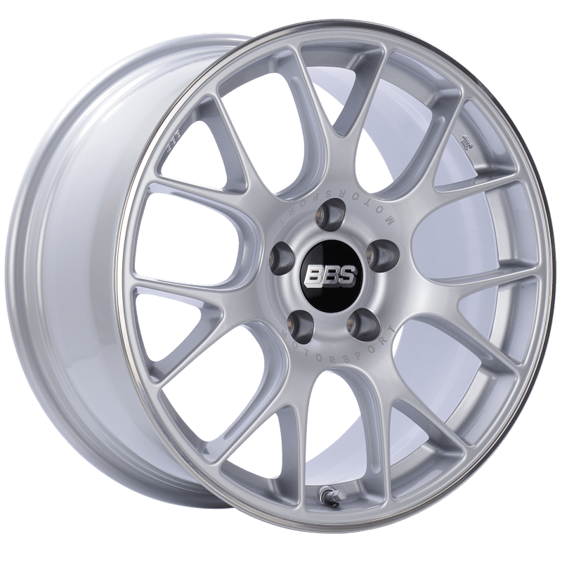 Kies-Motorsports BBS BBS CH-R 18x8.5 5x112 ET47 Brilliant Silver Polished Rim Protector Wheel -82mm PFS/Clip Required