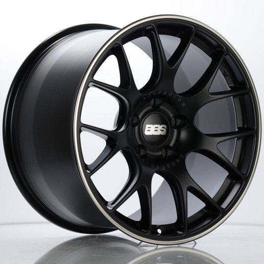 Kies-Motorsports BBS BBS CH-R 19x11 5x130 ET56 CB71.6 Satin Black Polished Rim Protector Wheel w/ Motorsport Etching
