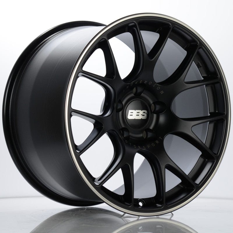 Kies-Motorsports BBS BBS CH-R 19x12 5x130 ET45 CB71.6 Satin Black Polished Rim Protector Wheel w/ Motorsport Etching