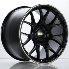 Kies-Motorsports BBS BBS CH-R 19x12 5x130 ET45 CB71.6 Satin Black Polished Rim Protector Wheel w/ Motorsport Etching