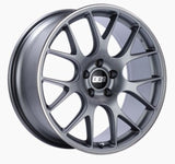 Kies-Motorsports BBS BBS CH-R 19x8.5 5x112 ET32 Satin Titanium Polished Rim Protector Wheel -82mm PFS/Clip Required