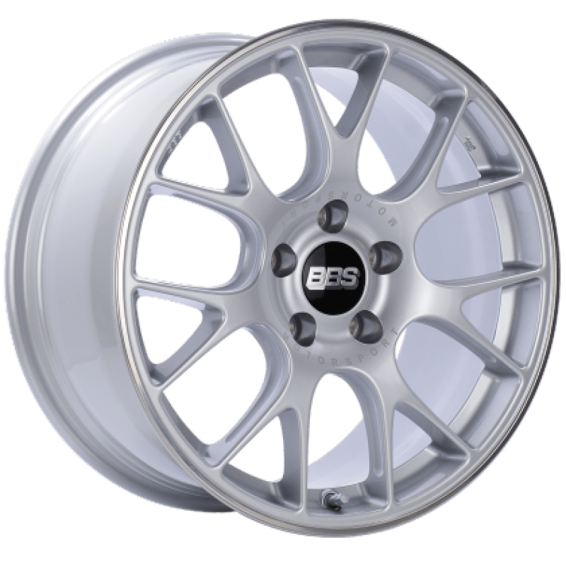 Kies-Motorsports BBS BBS CH-R 19x8.5 5x130 ET51 CB71.6 Brilliant Silver Polished Rim Protector Wheel w/Motorsport Etching