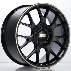 Kies-Motorsports BBS BBS CH-R 19x8.5 5x130 ET51 CB71.6 Satin Black Polished Rim Protector Wheel w/ Motorsport Etching
