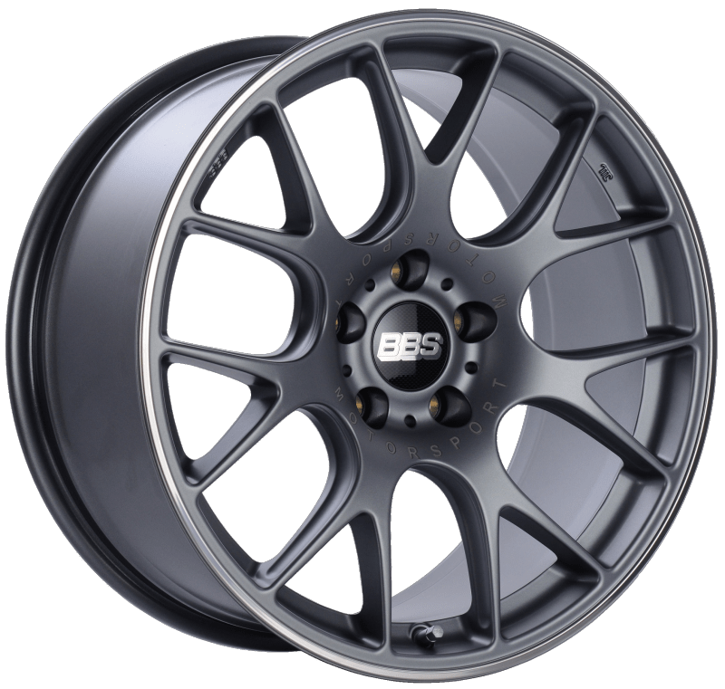 Kies-Motorsports BBS BBS CH-R 19x9.5 5x112 ET35 Satin Titanium Polished Rim Protector Wheel -82mm PFS/Clip Required