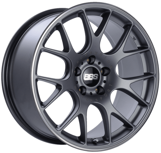 Kies-Motorsports BBS BBS CH-R 19x9.5 5x112 ET35 Satin Titanium Polished Rim Protector Wheel -82mm PFS/Clip Required