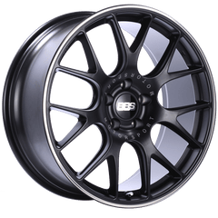 Kies-Motorsports BBS BBS CH-R 20x9 5x112 ET25 Satin Black Polished Rim Protector Wheel -82mm PFS/Clip Required