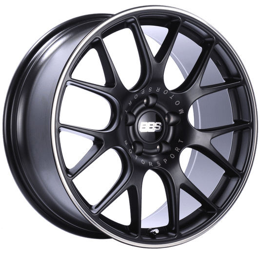 Kies-Motorsports BBS BBS CH-R 20x9 5x115 ET24 Satin Black Polished Rim Protector Wheel -82mm PFS/Clip Required
