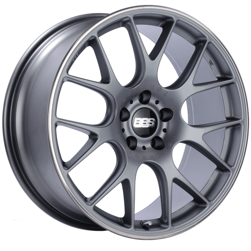 Kies-Motorsports BBS BBS CH-R 20x9 5x120 ET24 Satin Titanium Polished Rim Protector Wheel -82mm PFS/Clip Required Main image
