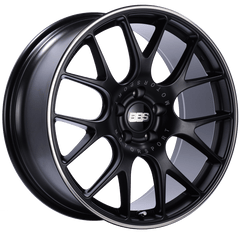 Kies-Motorsports BBS BBS CH-R 20x9 5x120 ET29 Satin Black Polished Rim Protector Wheel -82mm PFS/Clip Required