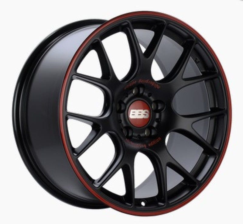 Kies-Motorsports BBS BBS CH-R Nurburgring Edition 19x8.5 5x112 ET48 Satin Black/Red Lip Wheel - 82mm PFS/Clip Req.