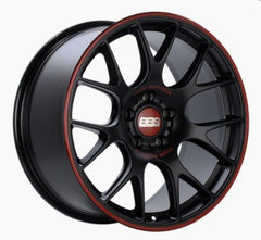 Kies-Motorsports BBS BBS CH-R Nurburgring Edition 19x8.5 5x120 ET32 Satin Black/Red Lip Wheel - 82mm PFS/Clip Req.