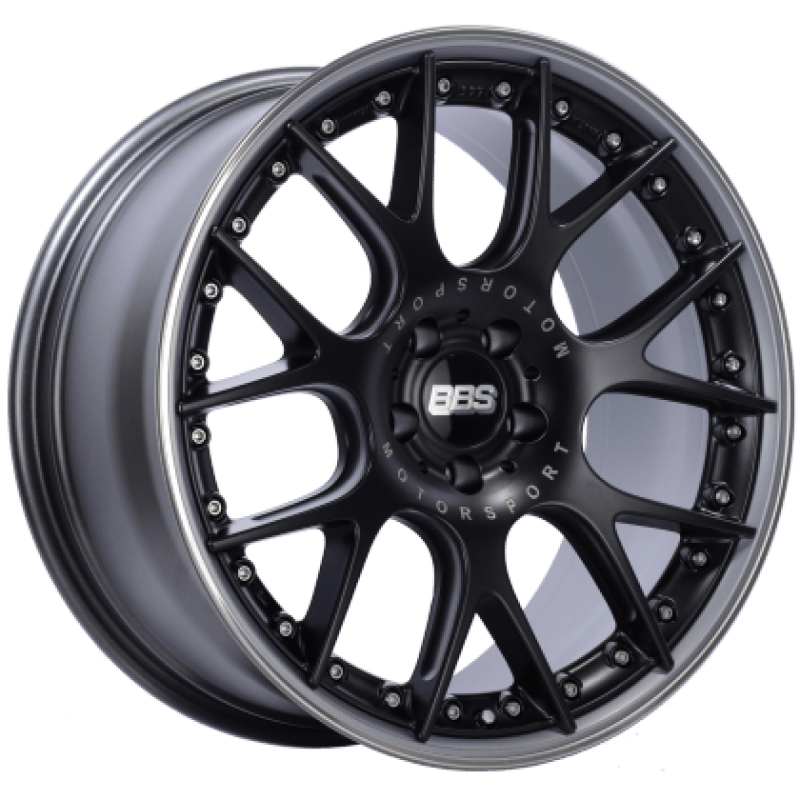Kies-Motorsports BBS BBS CH-RII 20x11.5 5x130 ET47 CB71.6 Satin Black Center Platinum Lip Stainless Rim Protector Wheel