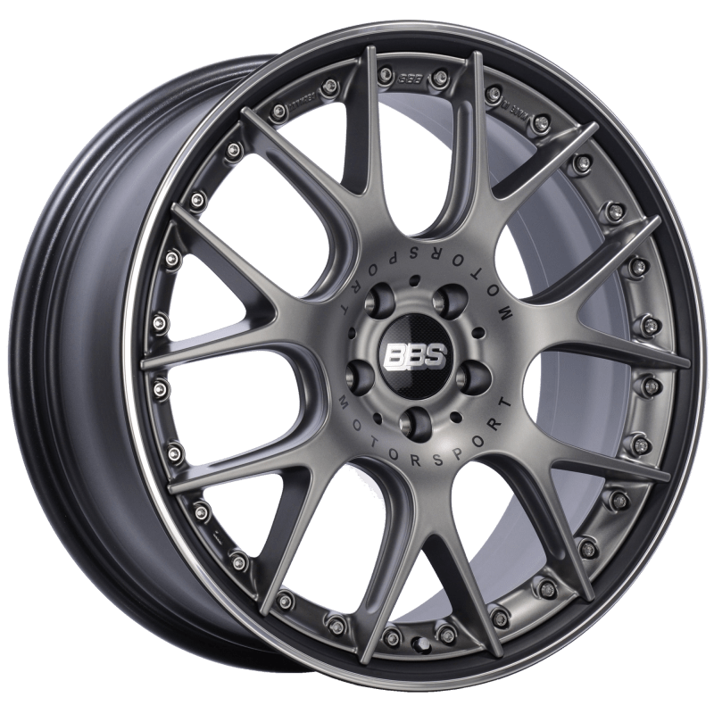 Kies-Motorsports BBS BBS CH-RII 20x8.5 5x120 ET32 Satin Platinum Center Black Lip SS Rim Prot Wheel -82mm PFS/Clip Req Main image
