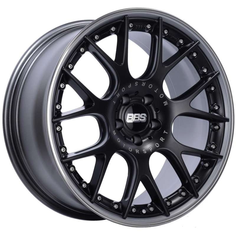 Kies-Motorsports BBS BBS CH-RII 20x9 5x120 ET25 Satin Black Center Platinum Lip SS Rim Prot Wheel -82mm PFS/Clip Req Main image