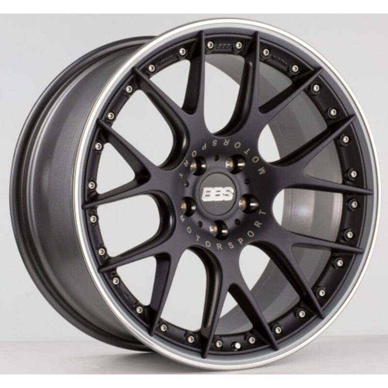 Kies-Motorsports BBS BBS CH-RII 22x10.5 5x112 ET15 Satin Black Center Platinum Lip SS Rim Prot Wheel - 82mm PFS Req